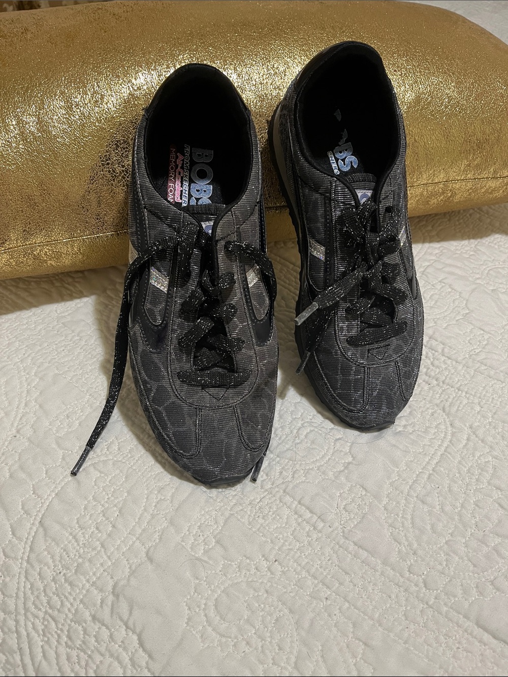 Skechers Women's Black Athletic Lace-Up Sneakers